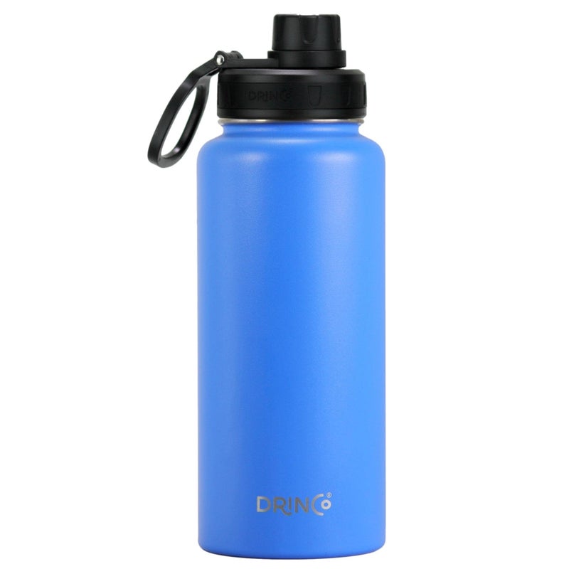DRINCO Stainless Steel Water Bottle Spout Lid Vacuum Insulated Double Wall Water Bottle Wide Mouth (40oz 32oz 22oz 18oz 14oz) Leak Proof Keep Cold Sport Camping Hiking (32 oz, 32oz Royal Blue) - Image 1